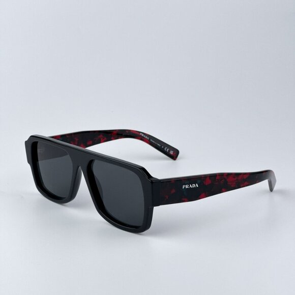 Prada Men BRAND NEW Sunglasses Black Dark Grey Pilot PR22YS 1AB5S0 - Picture 5 of 12